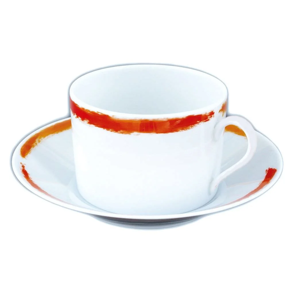 TASSE ET SOUCOUPE DEJEUNER OCRE - BREAKFAST CUP AND SAUCER OCRE