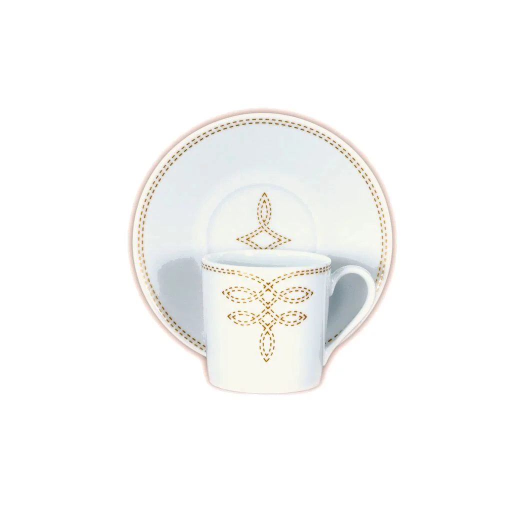 TASSE ET SOUCOUPE CAFE DORE - DEMI CUP AND SAUCER GOLD