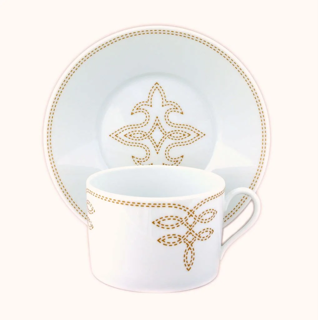 TASSE ET SOUCOUPE DEJEUNER DORE - BREAKFAST CUP AND SAUCER GOLD