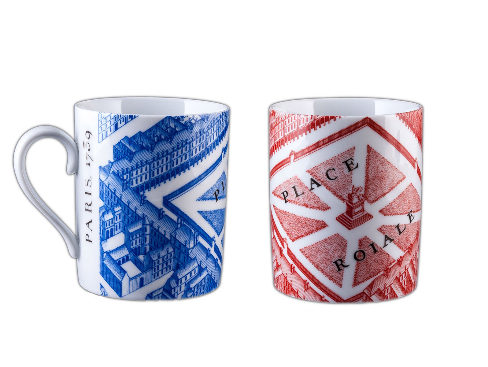 MUG PLACE ROIALE BLEU ROUGE - MUG PLACE ROIALE BLUE RED 