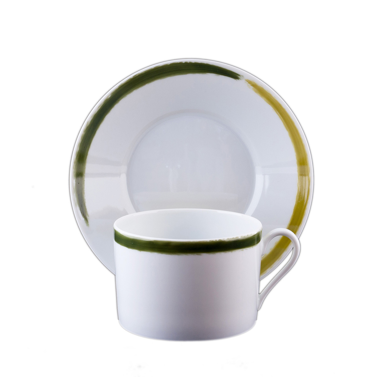TASSE ET SOUCOUPE DEJEUNER OLIVE - BREAKFAST CUP AND SAUCER OLIVE