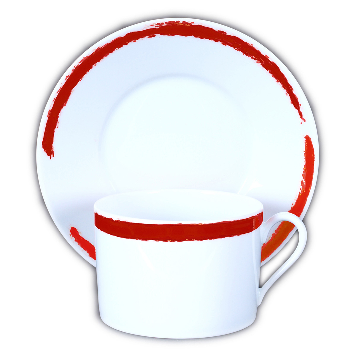 TASSE ET SOUCOUPE DEJEUNER ROUGE - BREAKFAST CUP AND SAUCER RED