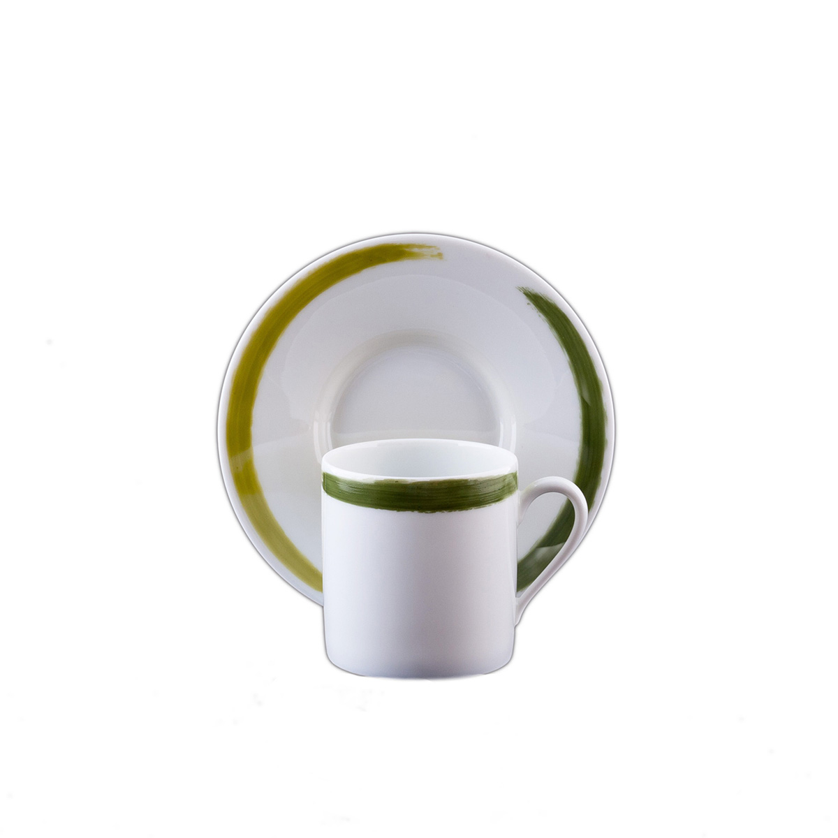 TASSE ET SOUCOUPE CAFE OLIVE - DEMI CUP AND SAUCER OLIVE