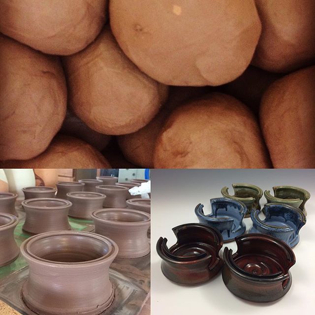 Birth of sponge rests. #thepotterstone #pottery #stoneware #ceramics #vermont #potter #wheelthrown #shimpowheel