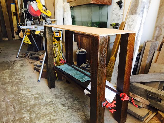 Custom Designed Reclaimed Wood Stand Up Desk Base