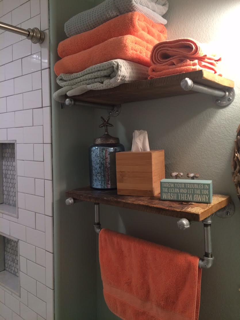 DIY Reclaimed Wood Barn Boards as Shelves