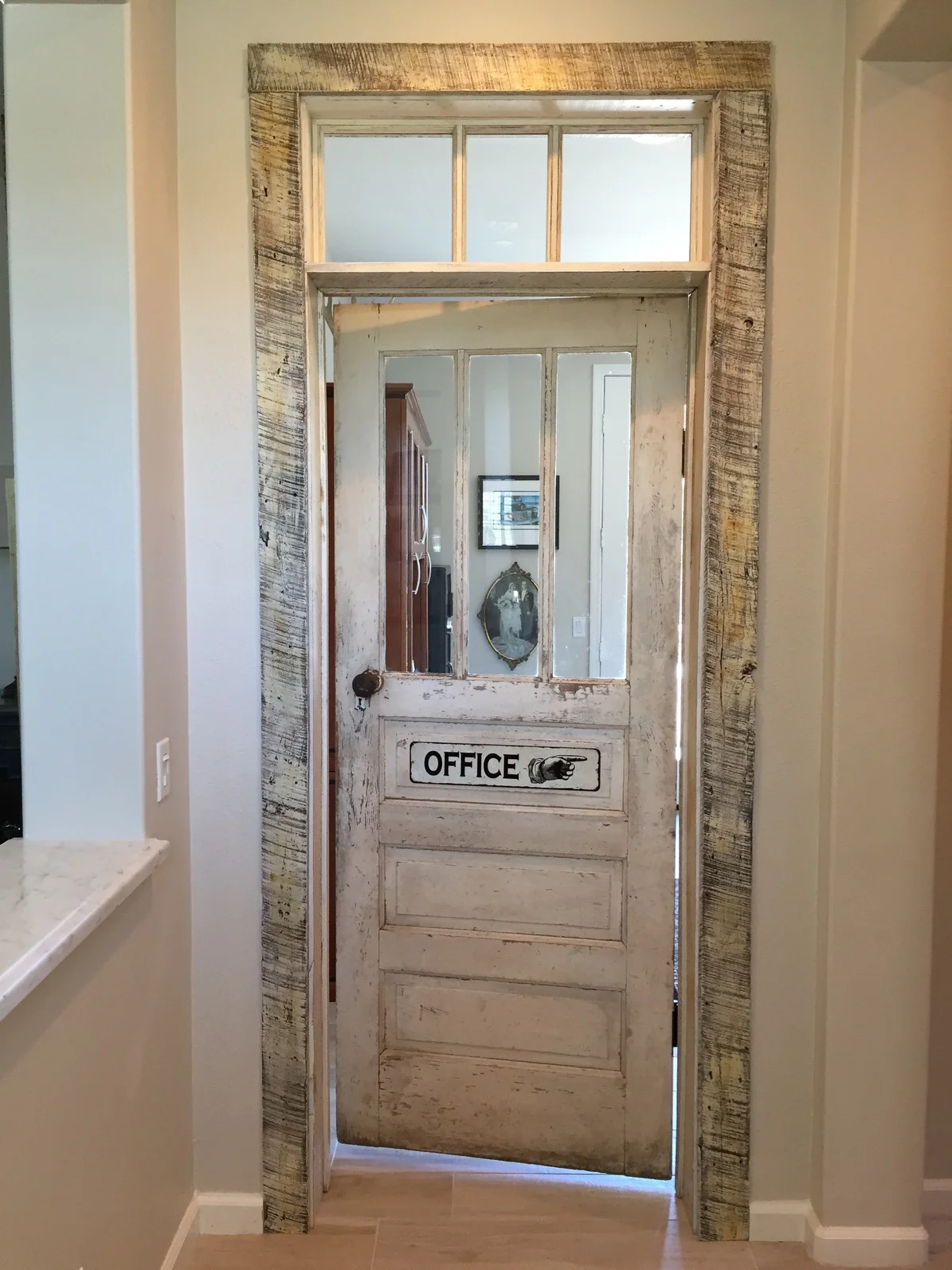 A customer recently purchased a reclaimed vintage wood door for the home office. The door and frame was custom finished to create the perfect accent for entry into the office. U.S. Reclaimed, Vintage Lumber & Wood Works offers a variety of vintage reclaimed doors. The vintage wood doors range in colors and sizes. Visit the store to check out the reclaimed wood and all other reclaimed inventory.
