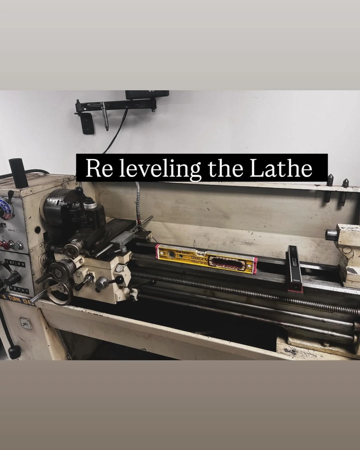 Re leveling the 13x40. 
I get it roughed in with construction levels and then use a cast iron precision machinist level across the ways at the headstock and tailstock to ensure the bed is not twisted at all. Next I&rsquo;ll use a dial indicator to ce