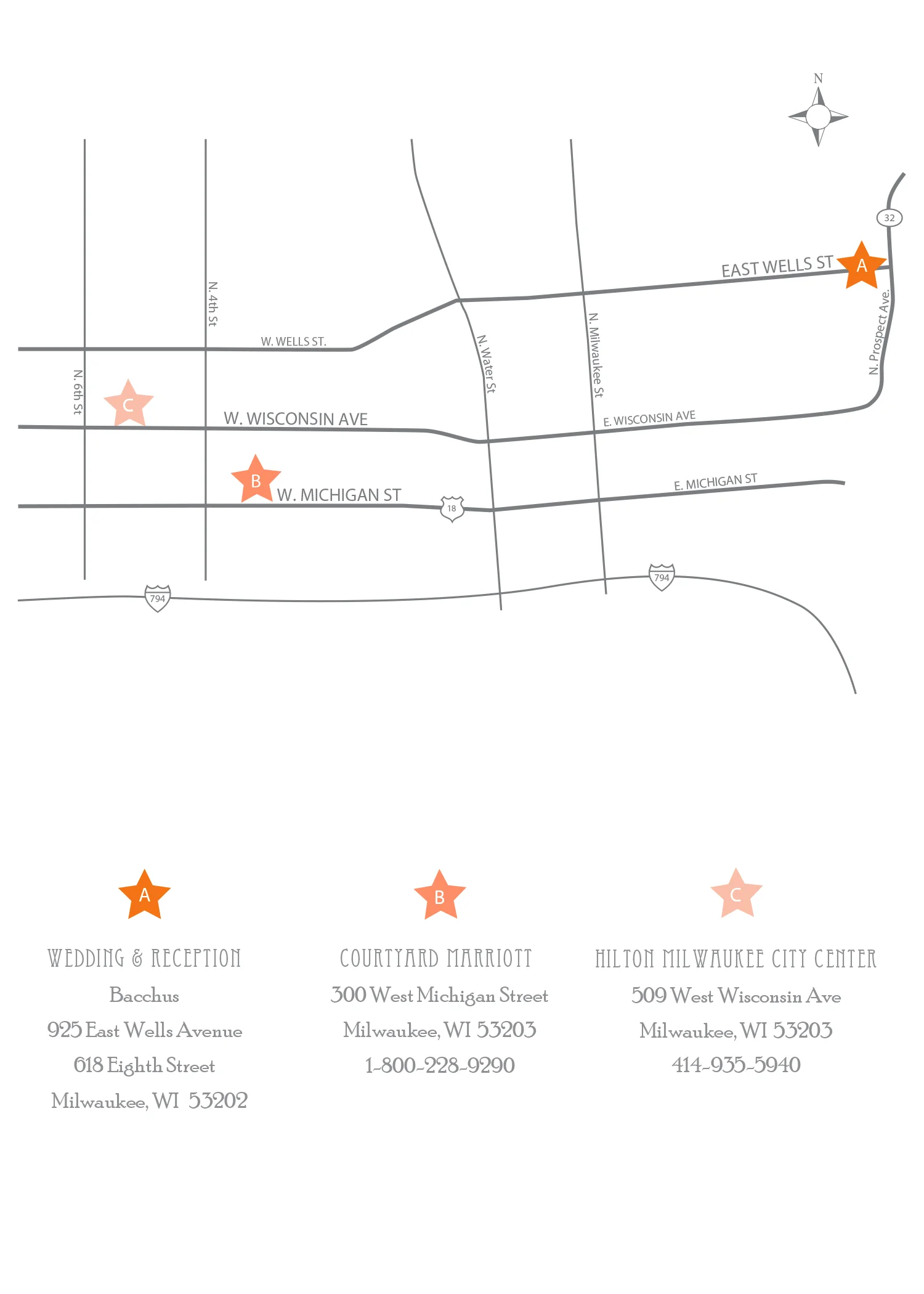Wedding Information Card and Map