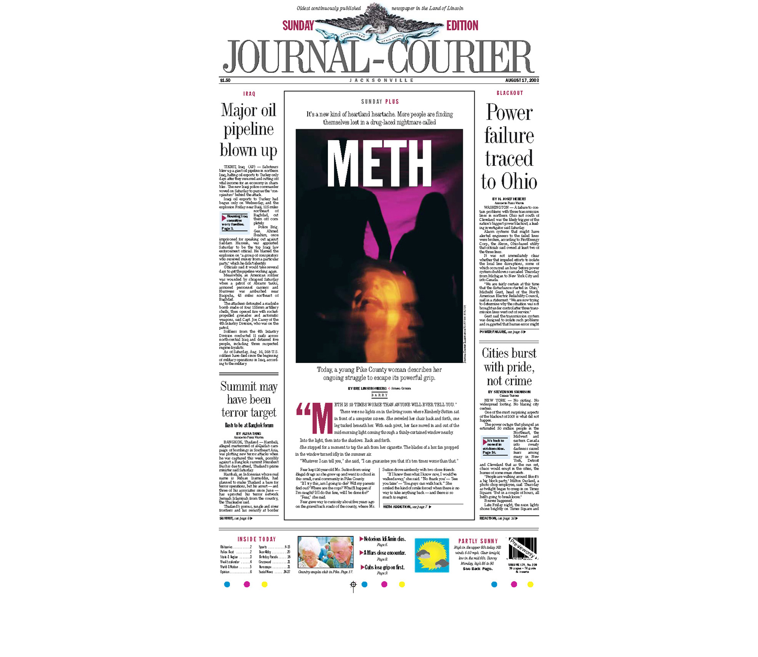  Illustration to accompany a front page story on meth addiction in which the subject did not want to be visually identified. 