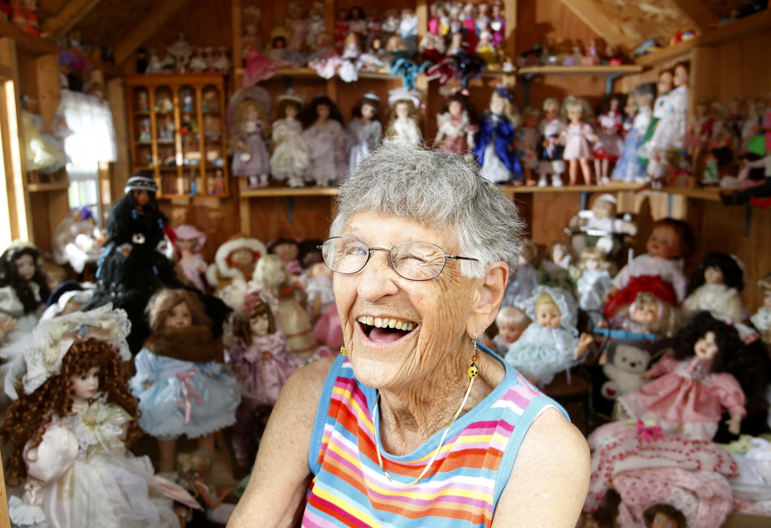  Margaret Elliott will be showing off her doll collection, about 1,000 in all, at her home in Roodhouse during the Greene County Days celebration. She will be collecting a free-will donation from visitors, and children are welcome. Money raised will 