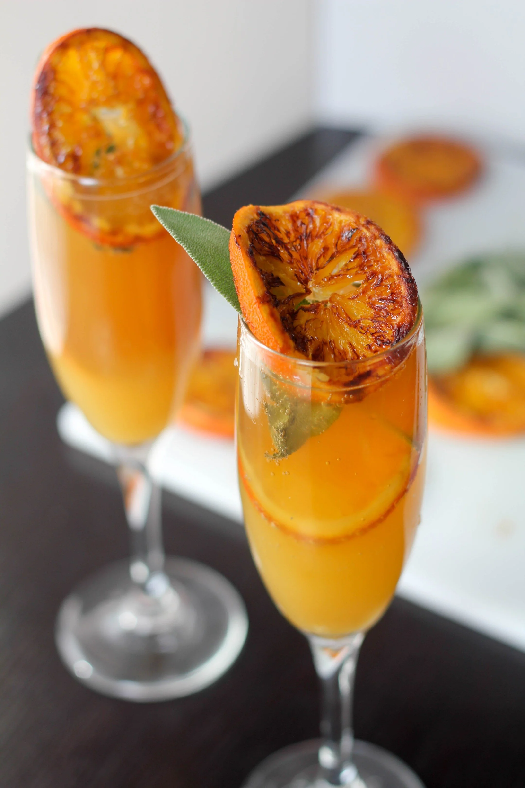 Pineapple Mimosa with Caramelized Orange and Sage