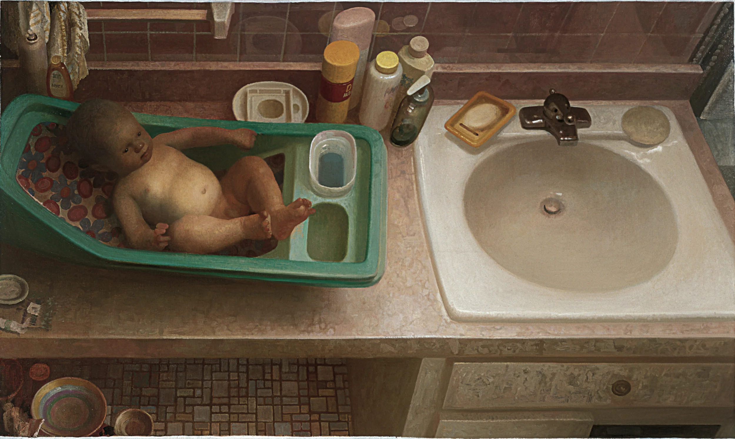 48. BABY BATH, 2003 36 X 61 OIL ON LINEN.jpg