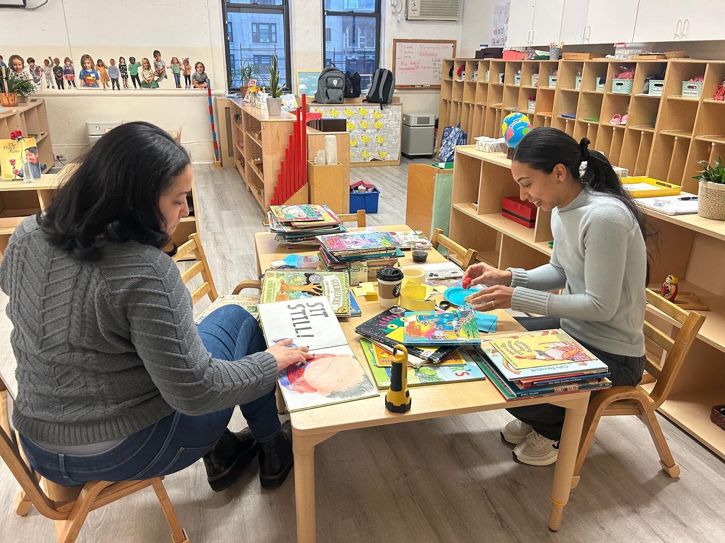 Last week our students celebrated the 100th day of school and last night our parents gathered for a Relax &amp; Refresh evening where they repaired and organized books, touched up well-loved materials, helped create new teacher imagined materials, an