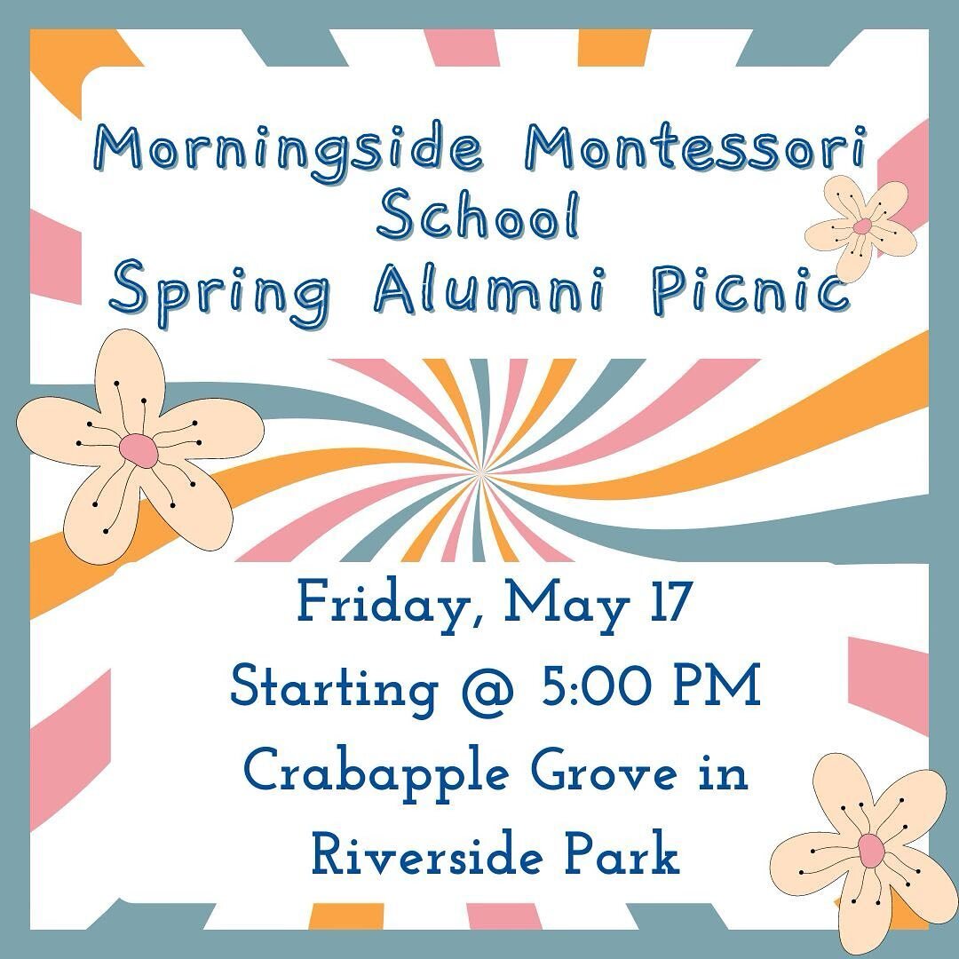 We&rsquo;re so excited to share that the MMS Alumni Picnic will be held in Crab Apple Grove in Riverside Park on Friday, May 17th, starting at 5pm - we hope you can join! Pack a dinner or pick up a pizza, bring a blanket, and connect with your fellow