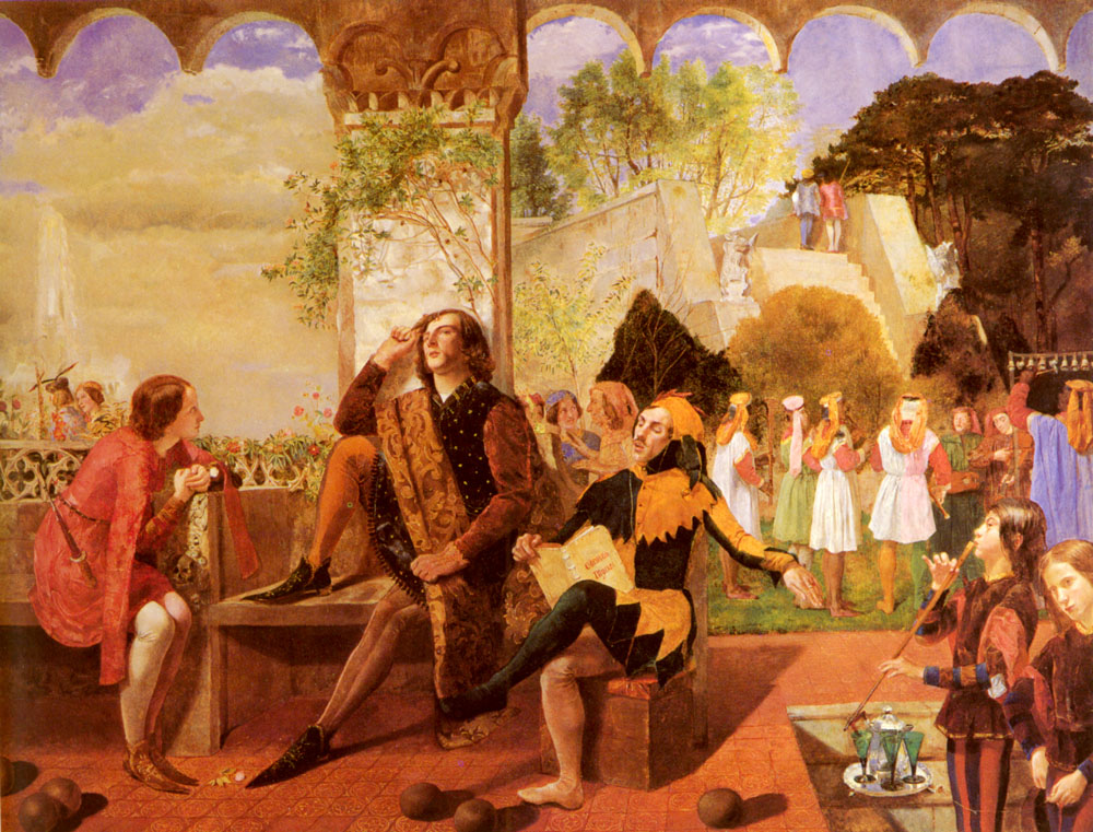 Twelfth Night, by Walter Howell Deverell. Lizzie Siddal was the model for the pageboy.  