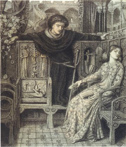 Hamlet and Ophelia, by Dante Gabriel Rossetti. 