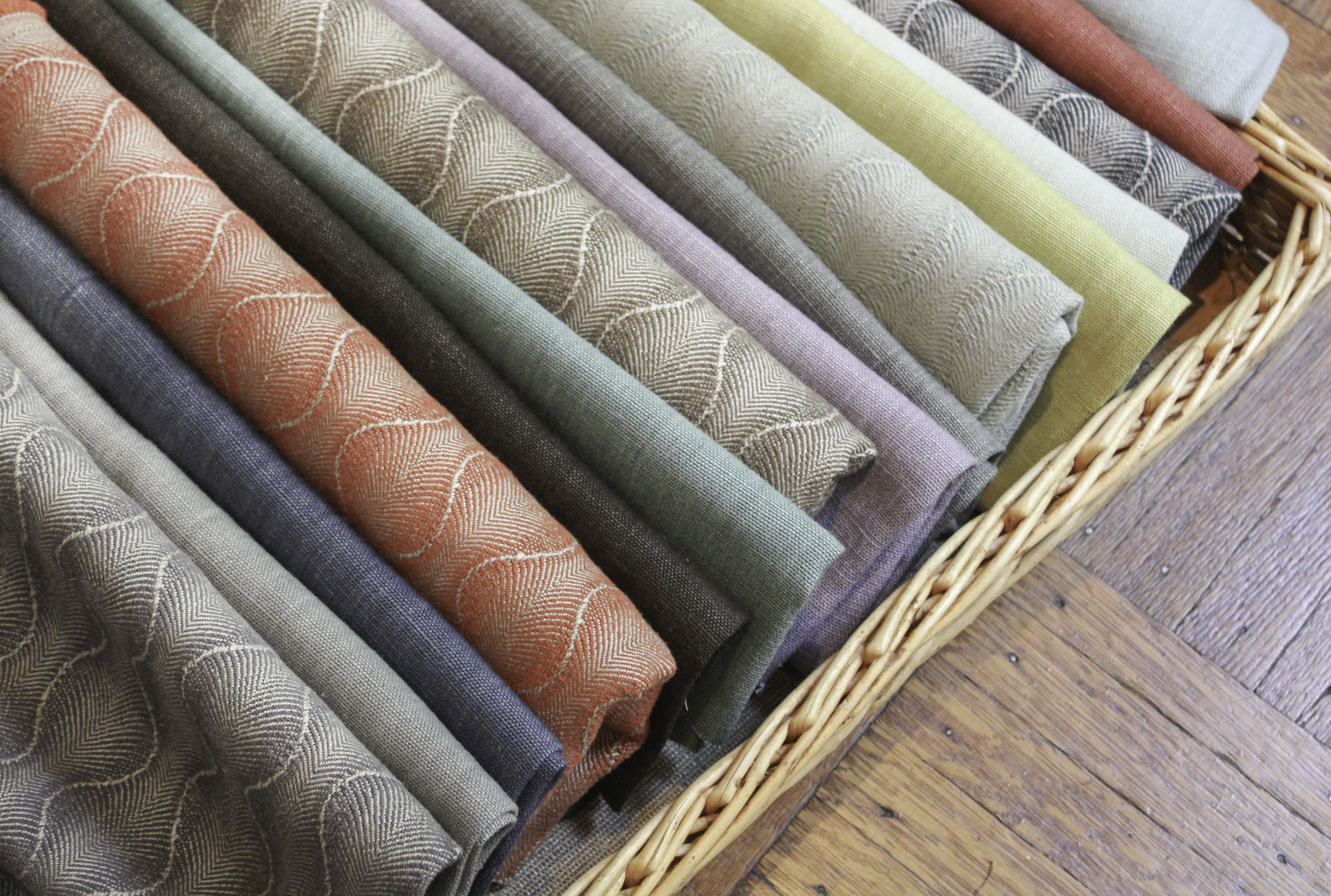 Highly textured and saturated wovens.