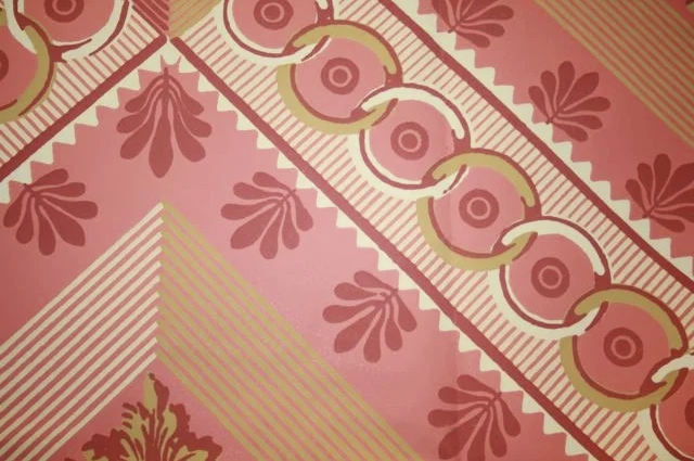 Natchez - Beige/Gold on Red