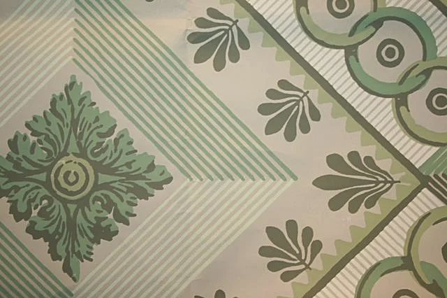 Natchez - Cream/Greens on Beige