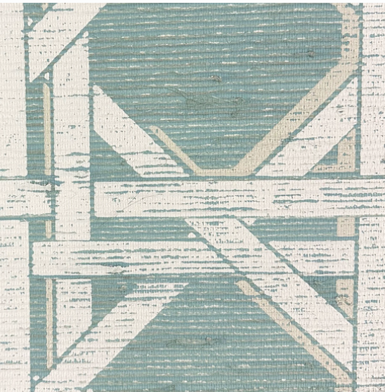 Boca Grand on Grasscloth - Aqua