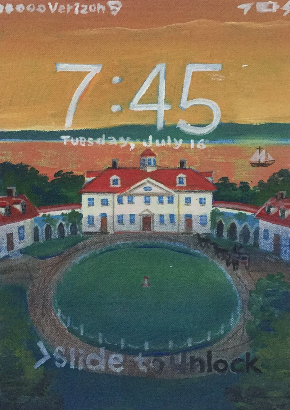  MACKENZIE YOUNGER  7:45 ,&nbsp;2015 Acrylic on canvas 11” x 8” 