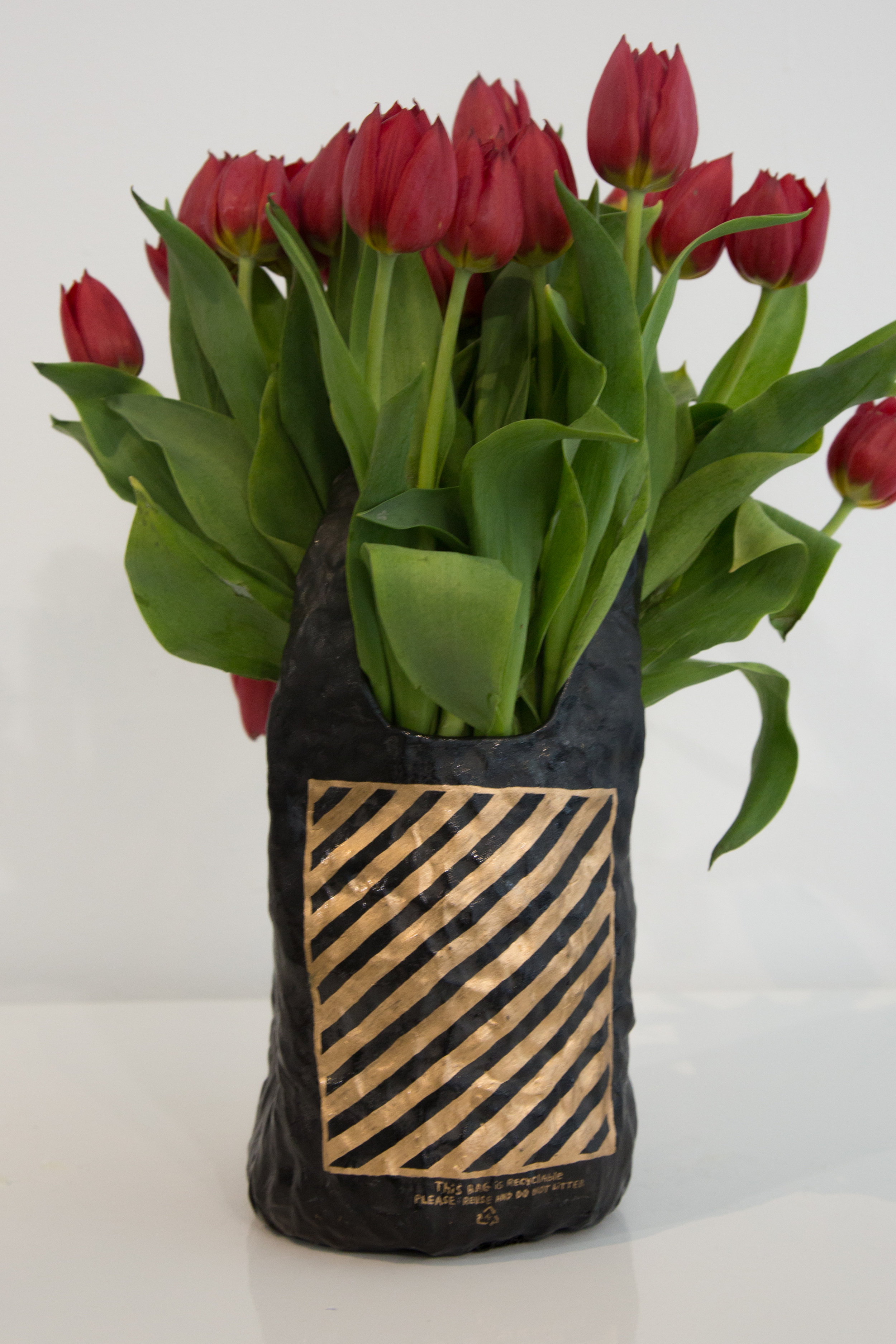   OKS   Shopping Bag , 2016 Glazed porcelain, luster 11  3/4  x 9 x 7  1/2  in 