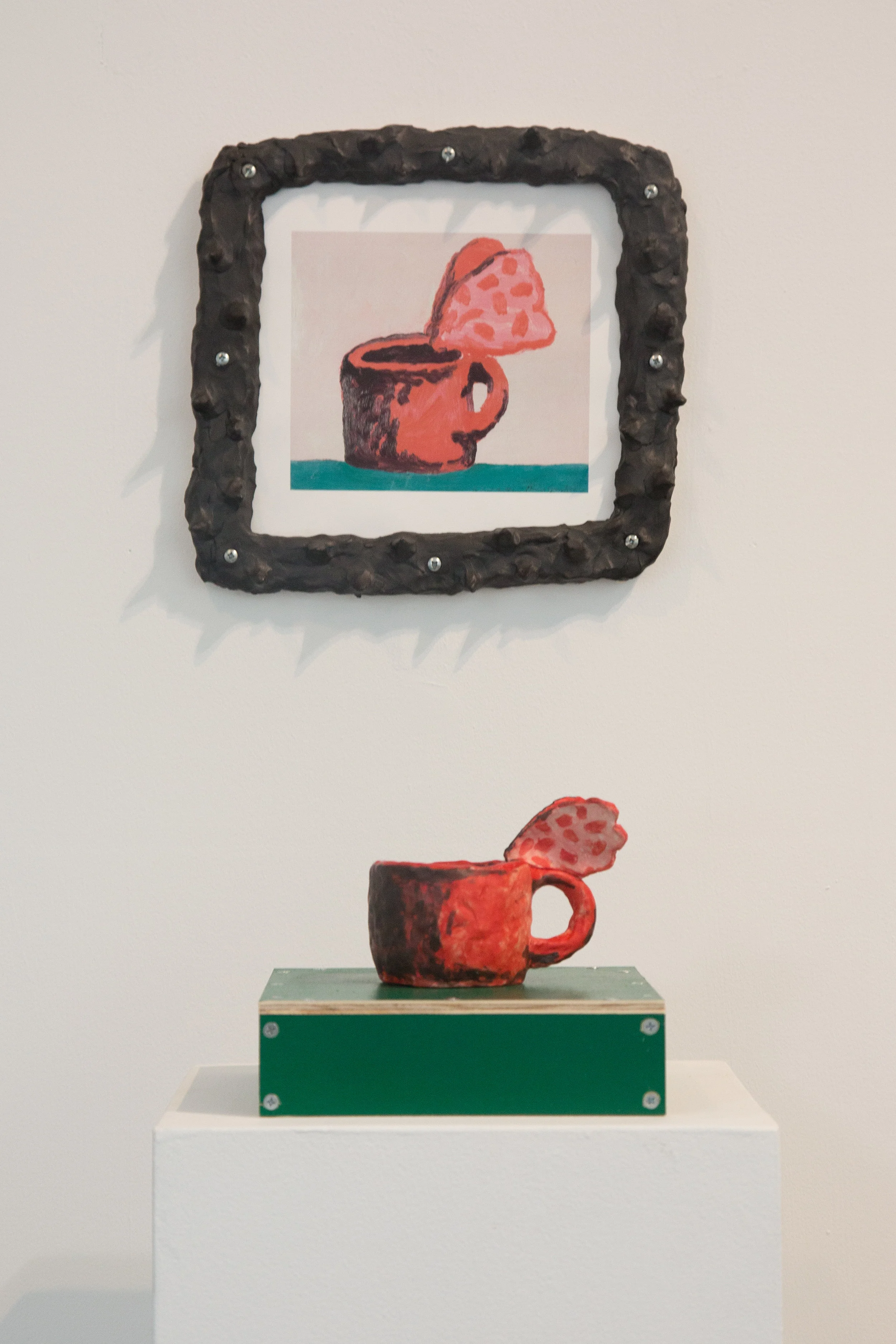   OKS   Cup (Guston Series) , 2016 Glazed porcelain 4 x 3  1/2  x 3  1/4  in 