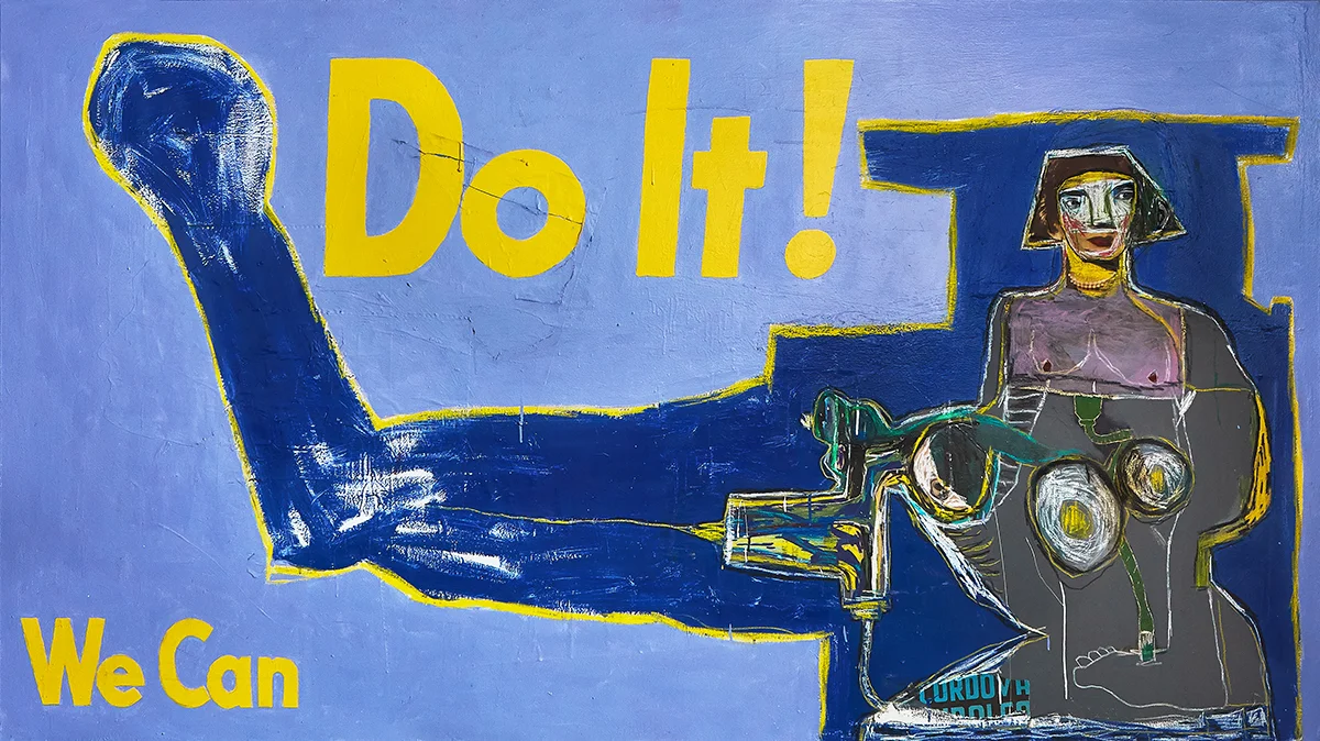 We Can Do It , 2018 Mixed media on canvas 54 x 96 inches