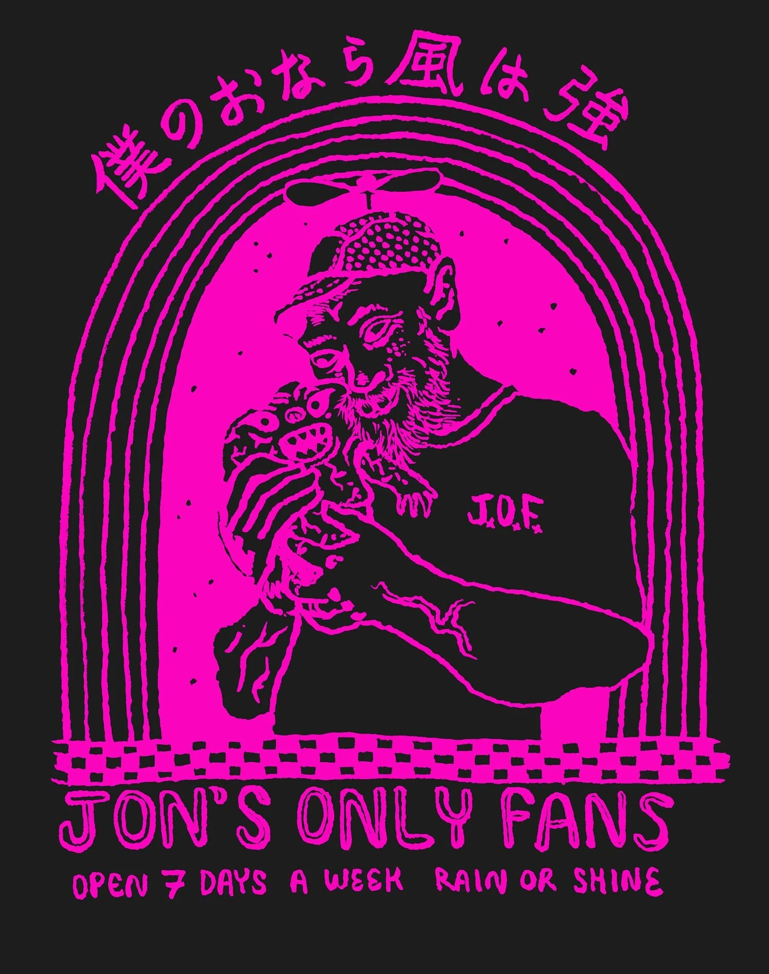 Jone Only Fans Neon Pink on faded black