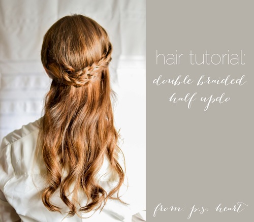 hair tutorial: double braided half updo — the farmer's daughter