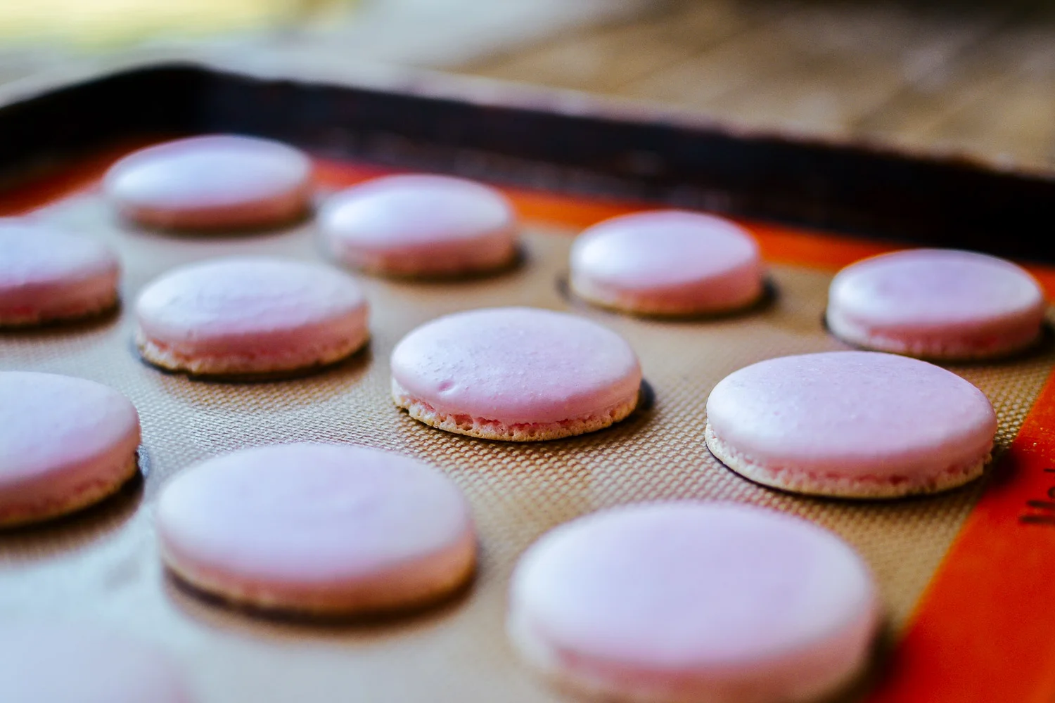 raspberry macarons with coconut butter cream filling — the farmer's