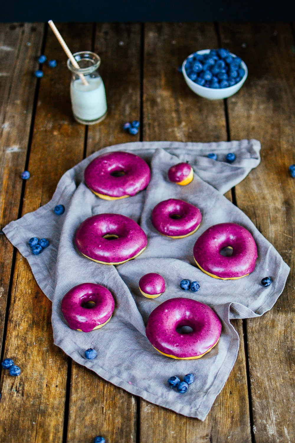 blueberry basil doughnuts — the farmer's daughter let's bake something