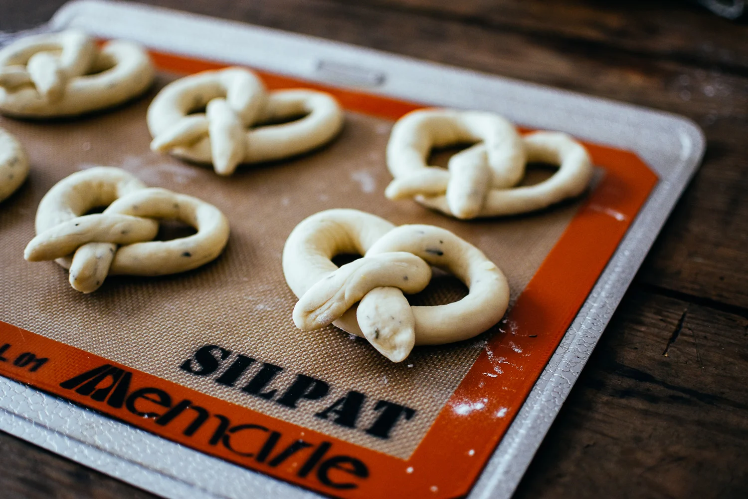 rosemary garlic soft pretzels (with silpat) — the farmer's daughter