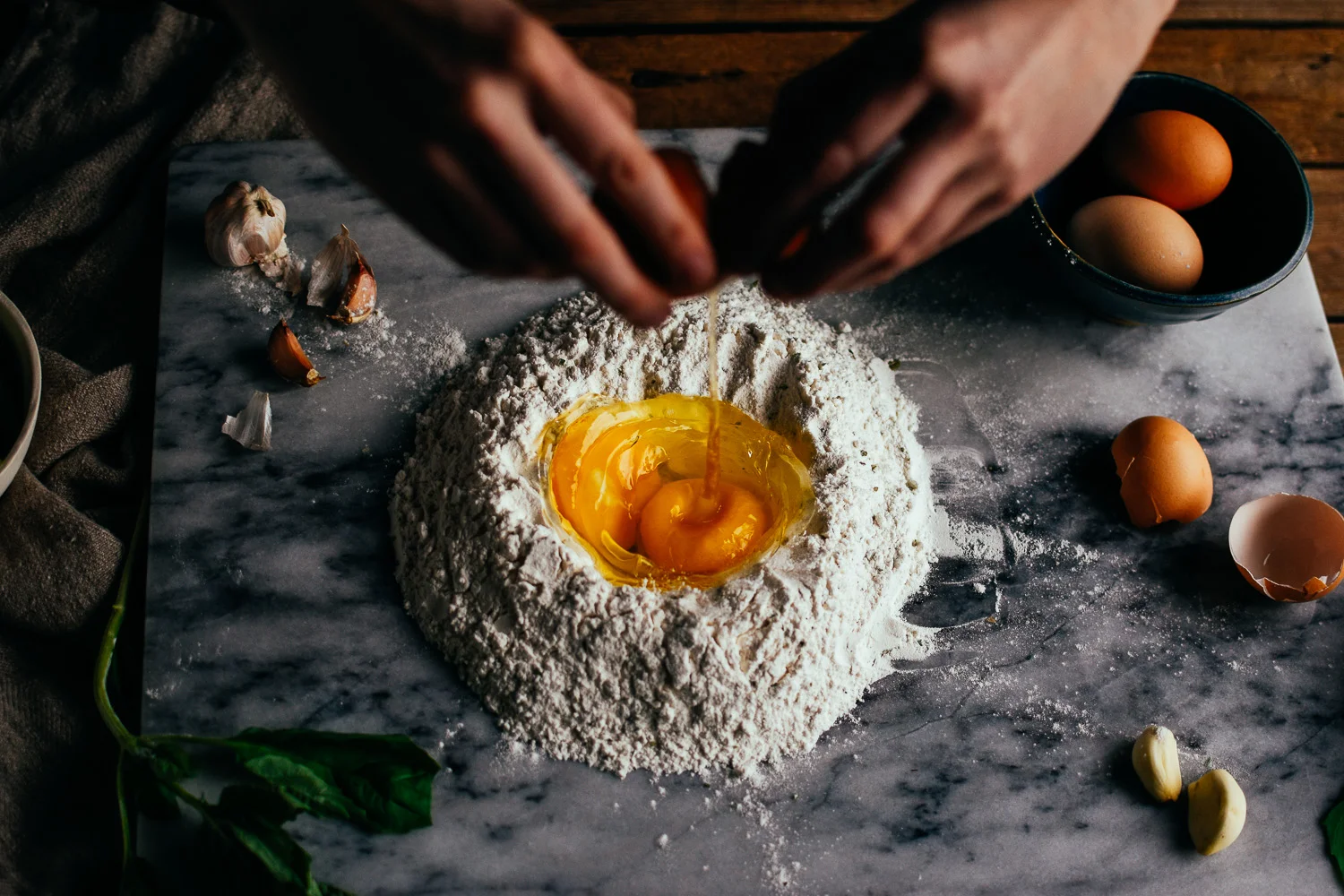 garlic & basil pasta noodles (from scratch) — the farmer's daughter