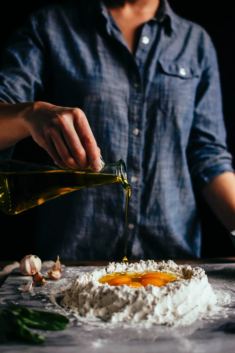 garlic & basil pasta noodles (from scratch) — the farmer's daughter