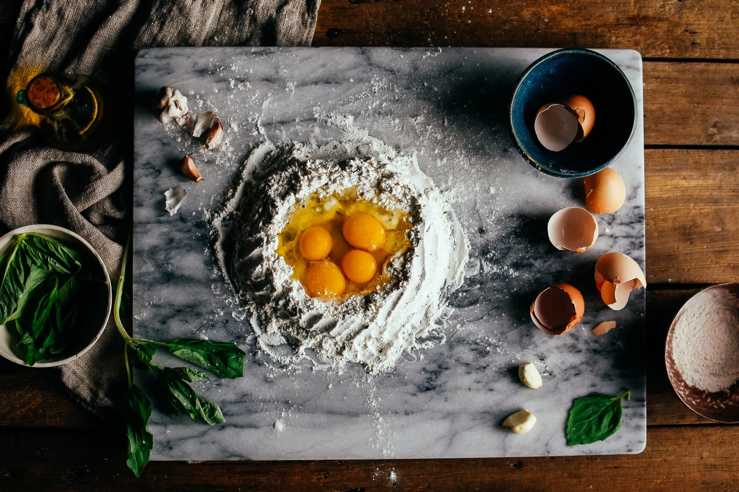 garlic & basil pasta noodles (from scratch) — the farmer's daughter