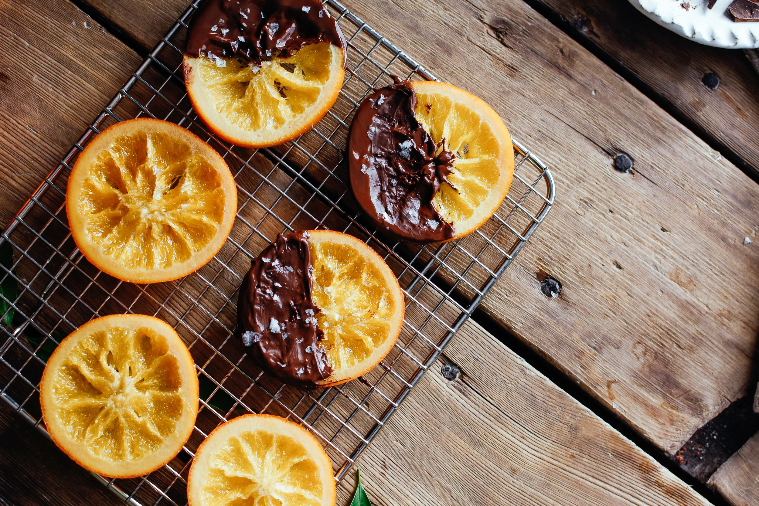 chocolate dipped candied oranges — the farmer's daughter let's bake