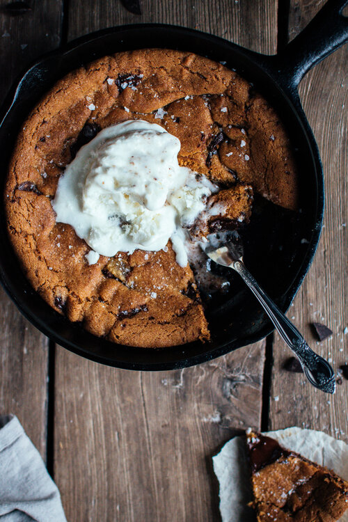 Cast Iron Skillets with Chocolate Chip Mix