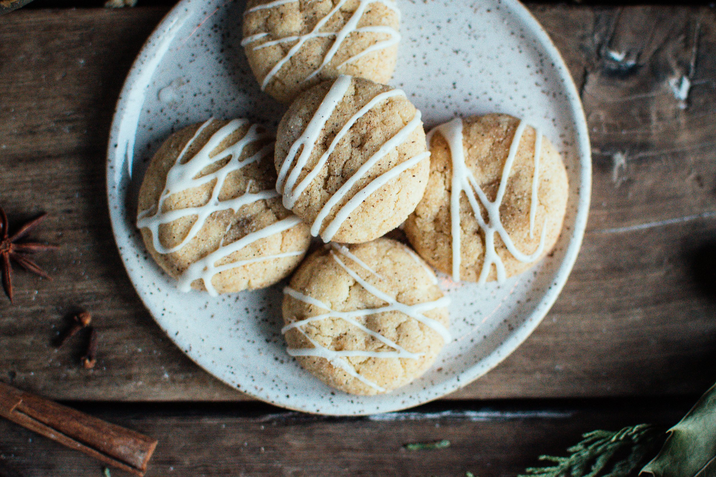 eggnog snickerdoodle cookies