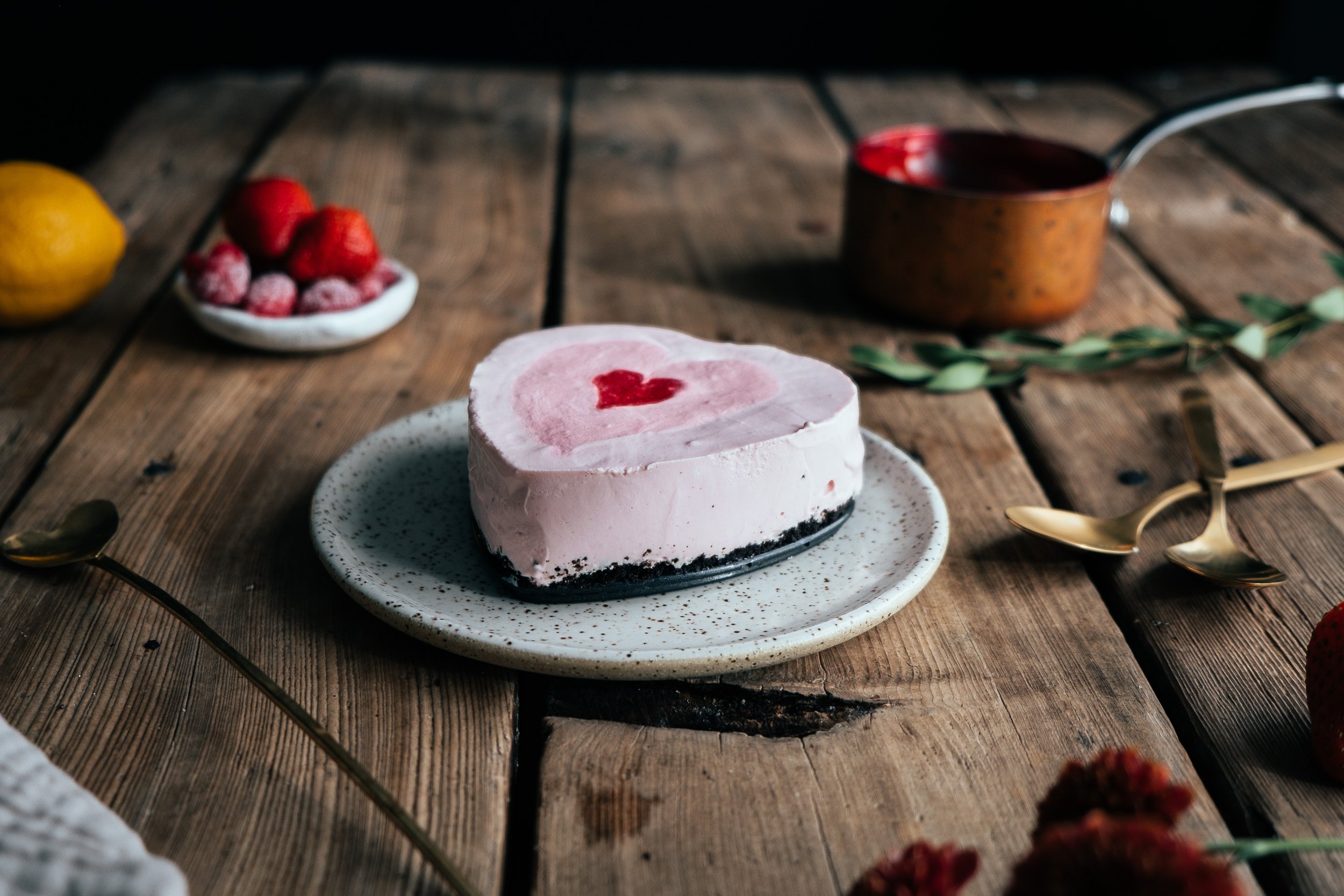 mini no bake berry cheesecake