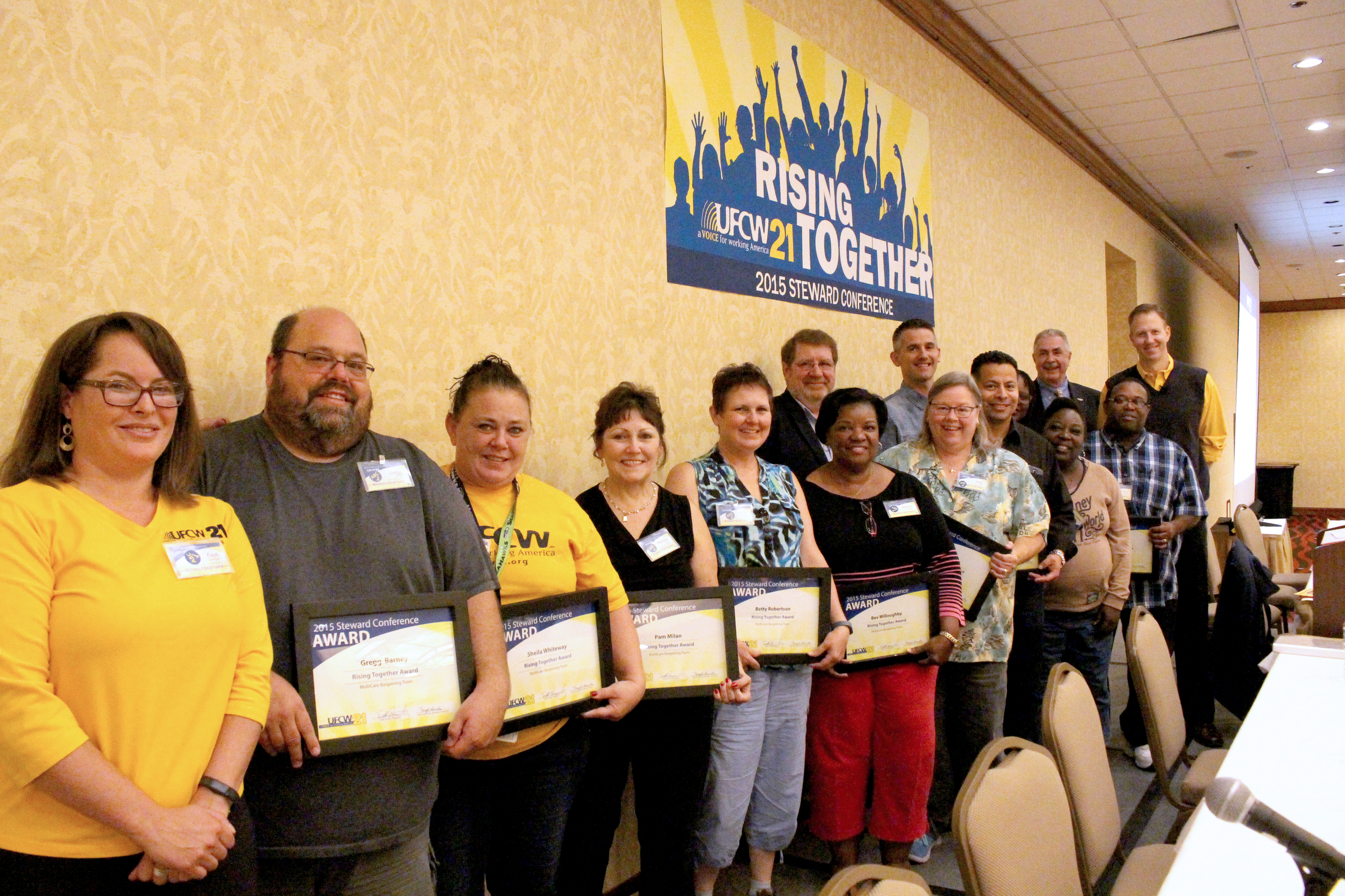 Rising Together Award.&nbsp;The MultiCare Bargaining Team helped lead an historic negotiation, winning the right for all MultiCare workers to have a fair process to join the union, improved wages, protection for retirement and health care, and much …