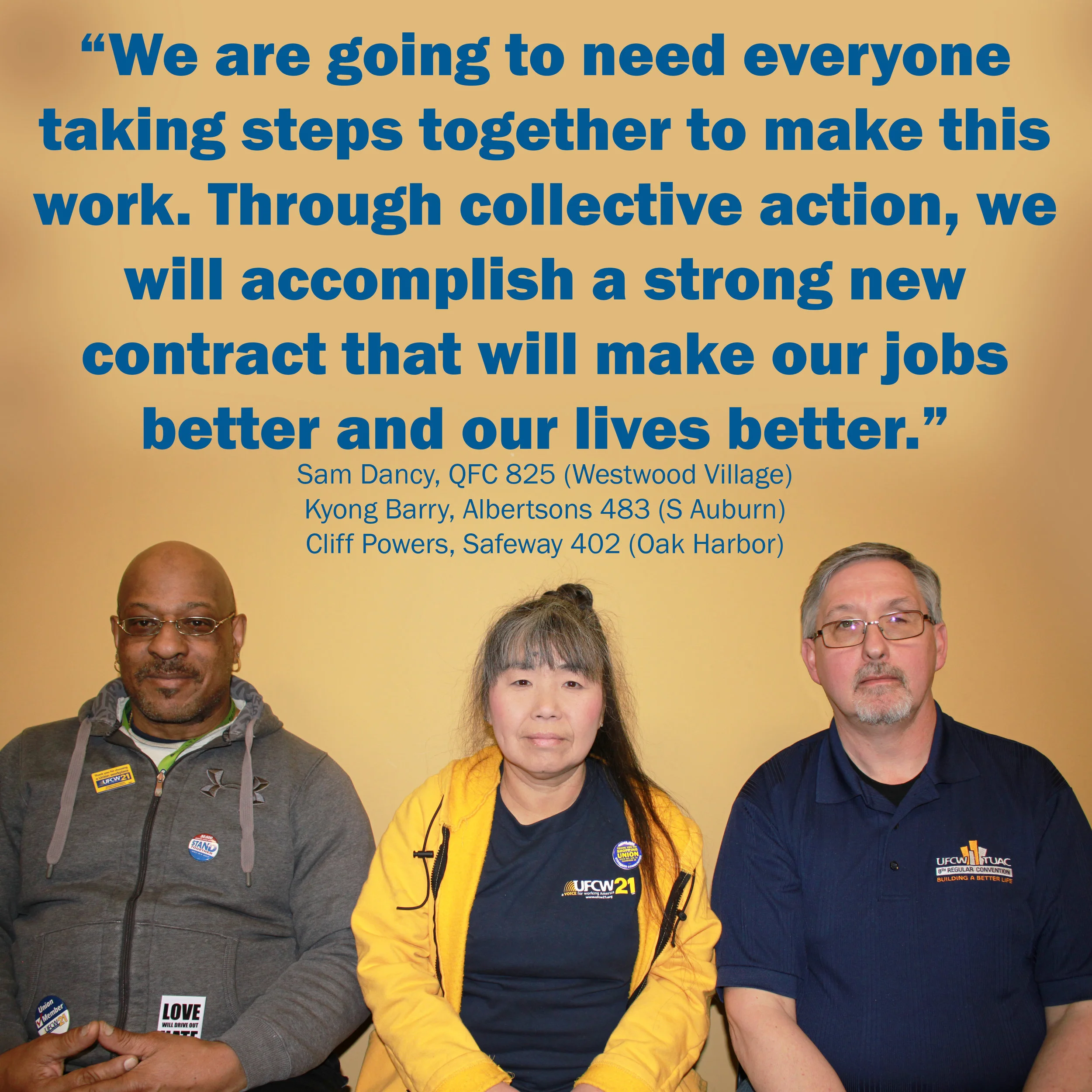 Sam Dancy, QFC 825 (Westwood Village), Kyong Barry, Albertsons 483 (S Auburn), Cliff Powers, Safeway 402 (Oak Harbor)