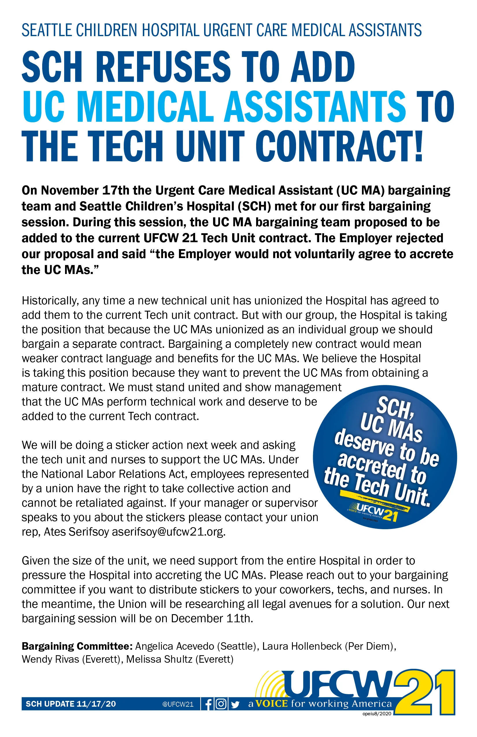 Seattle Children S Hospital Urgent Care Medical Assistants Ufcw 21