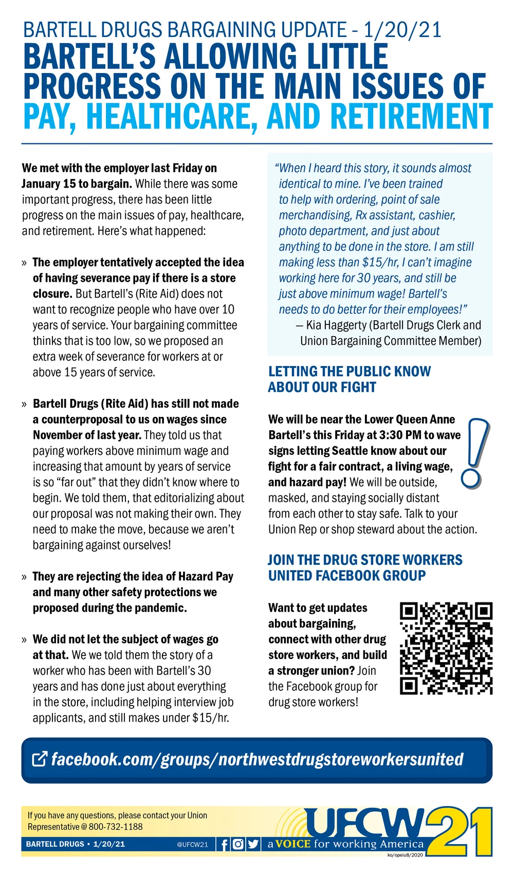 Bartell Drugs - Bartell's Allowing Little Progress on the Main Issues of Pay,  Healthcare, and Retirement — UFCW 3000