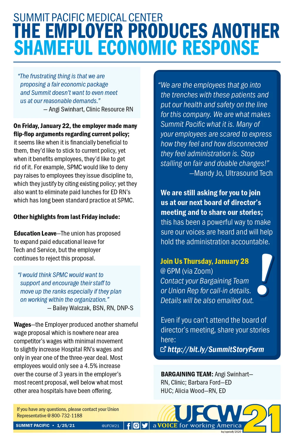 Summit Pacific Medical Center - The Employer Produces Another Shameful  Economic Response — UFCW 3000