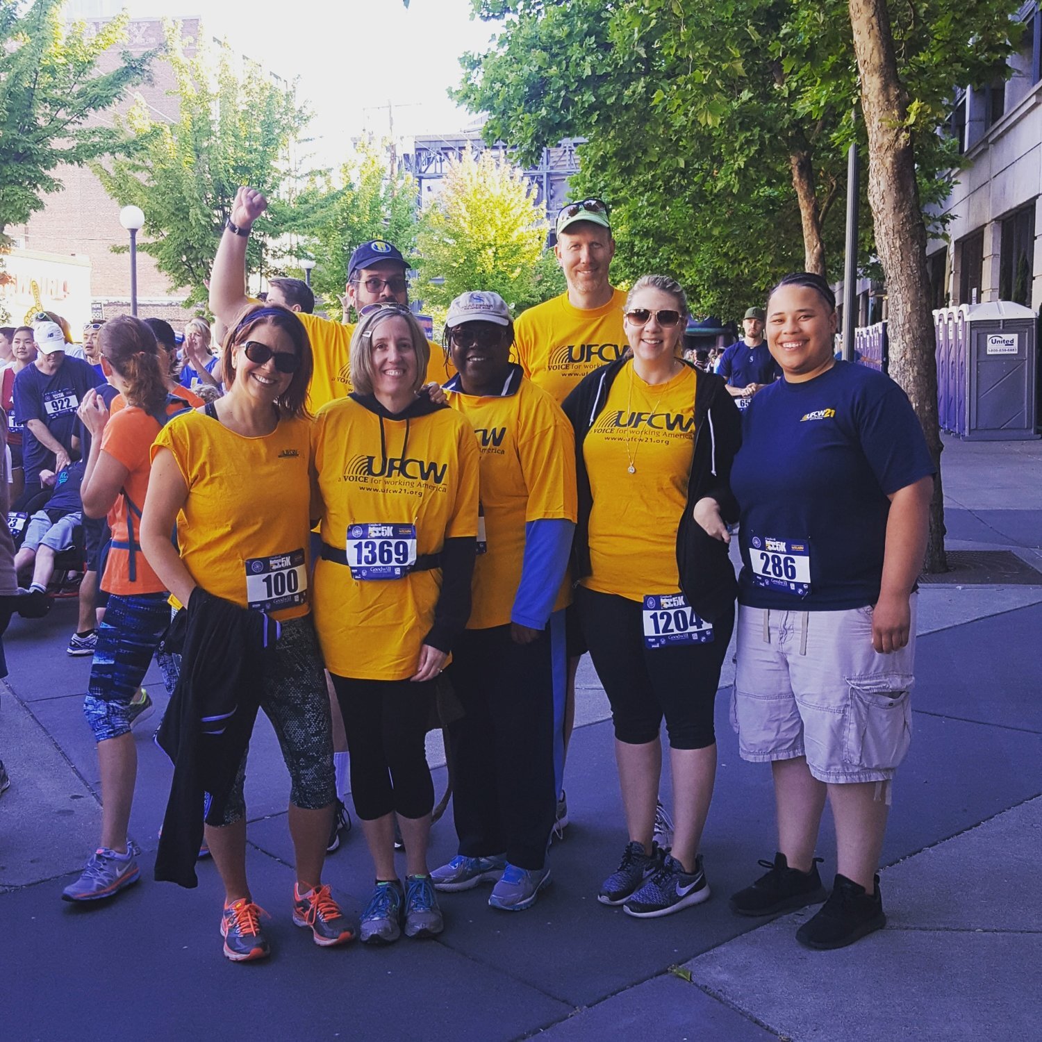 UFCW 21 members and staff participating in the Refuse to Abuse 5K in 2017, when we could all do it in person at the Mariners’ stadium in Seattle. This year, most people are participating virtually by walking or running a 5K in their neighborhood wit…