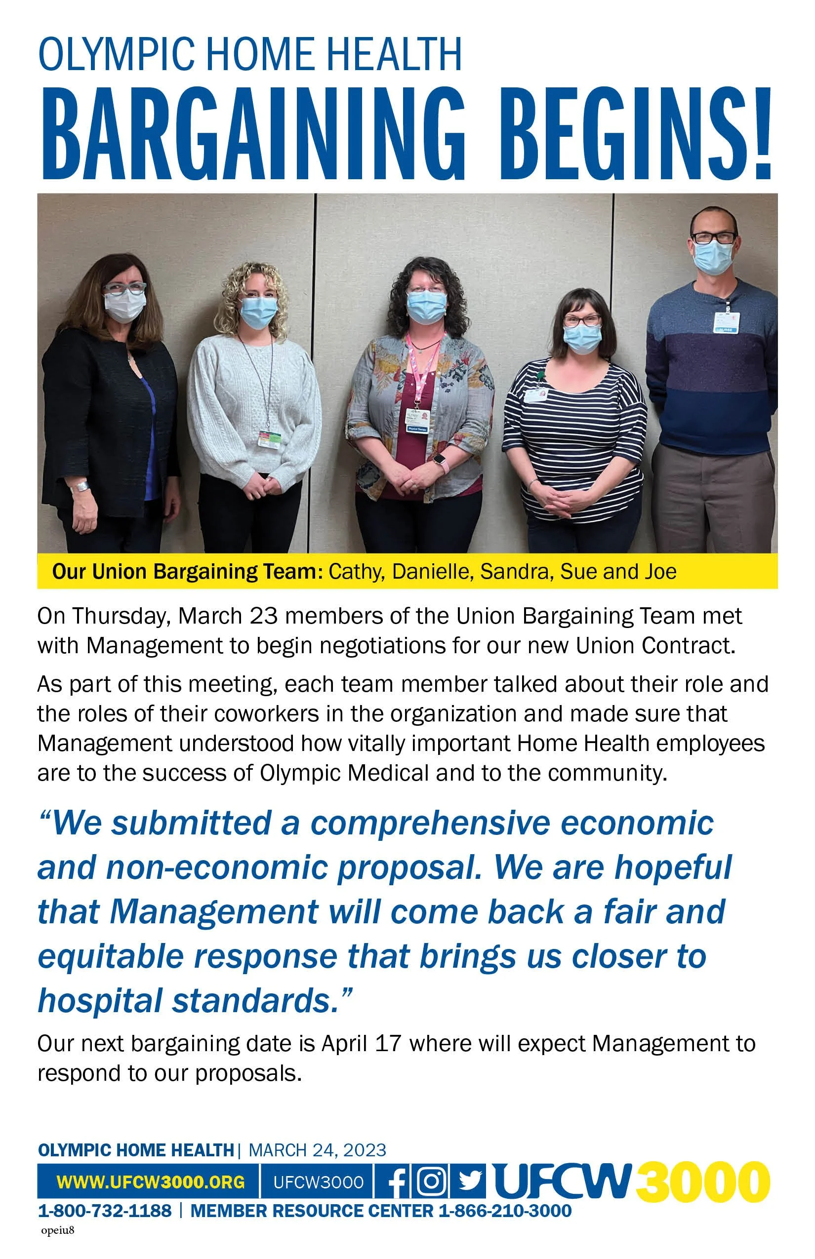 Olympic Home Health Bargaining Begins!