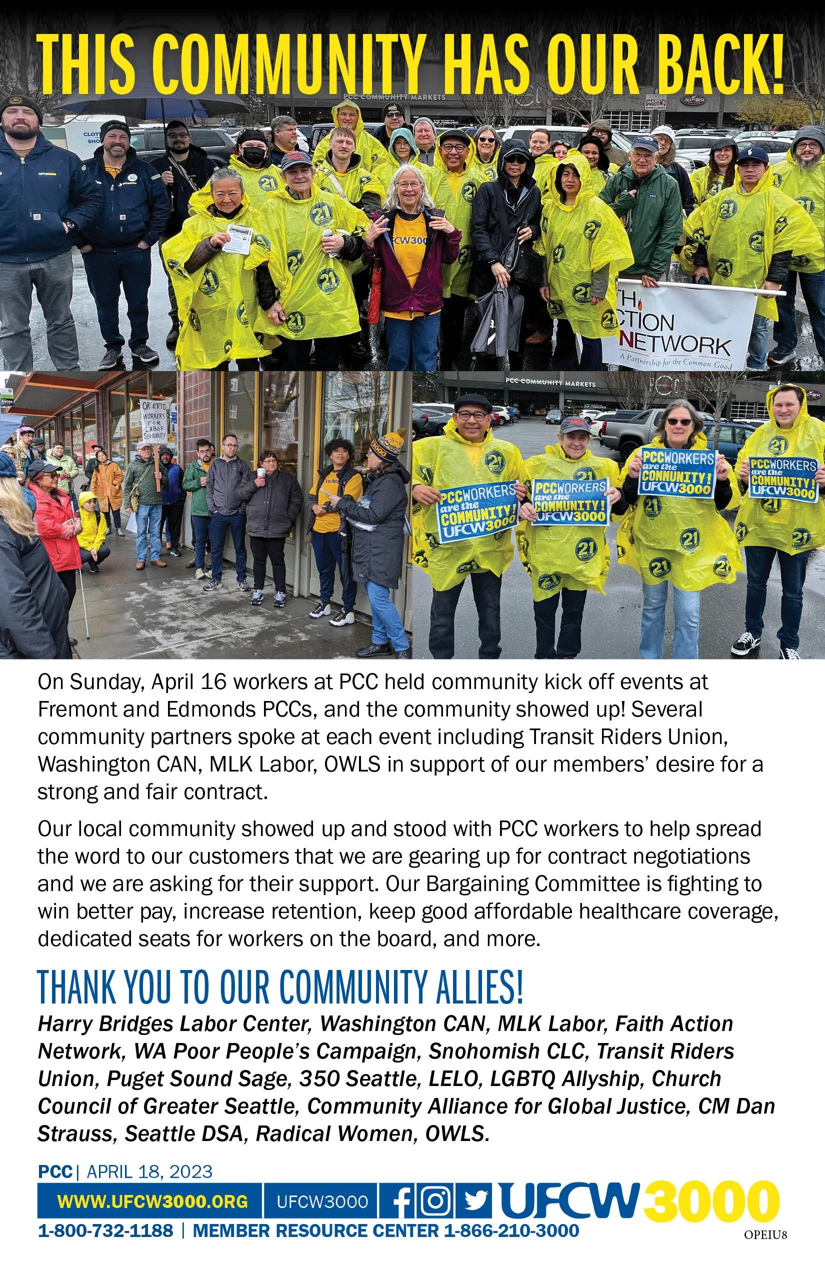 PCC Bargaining Update: This Community has our Back! CAT Meetings!