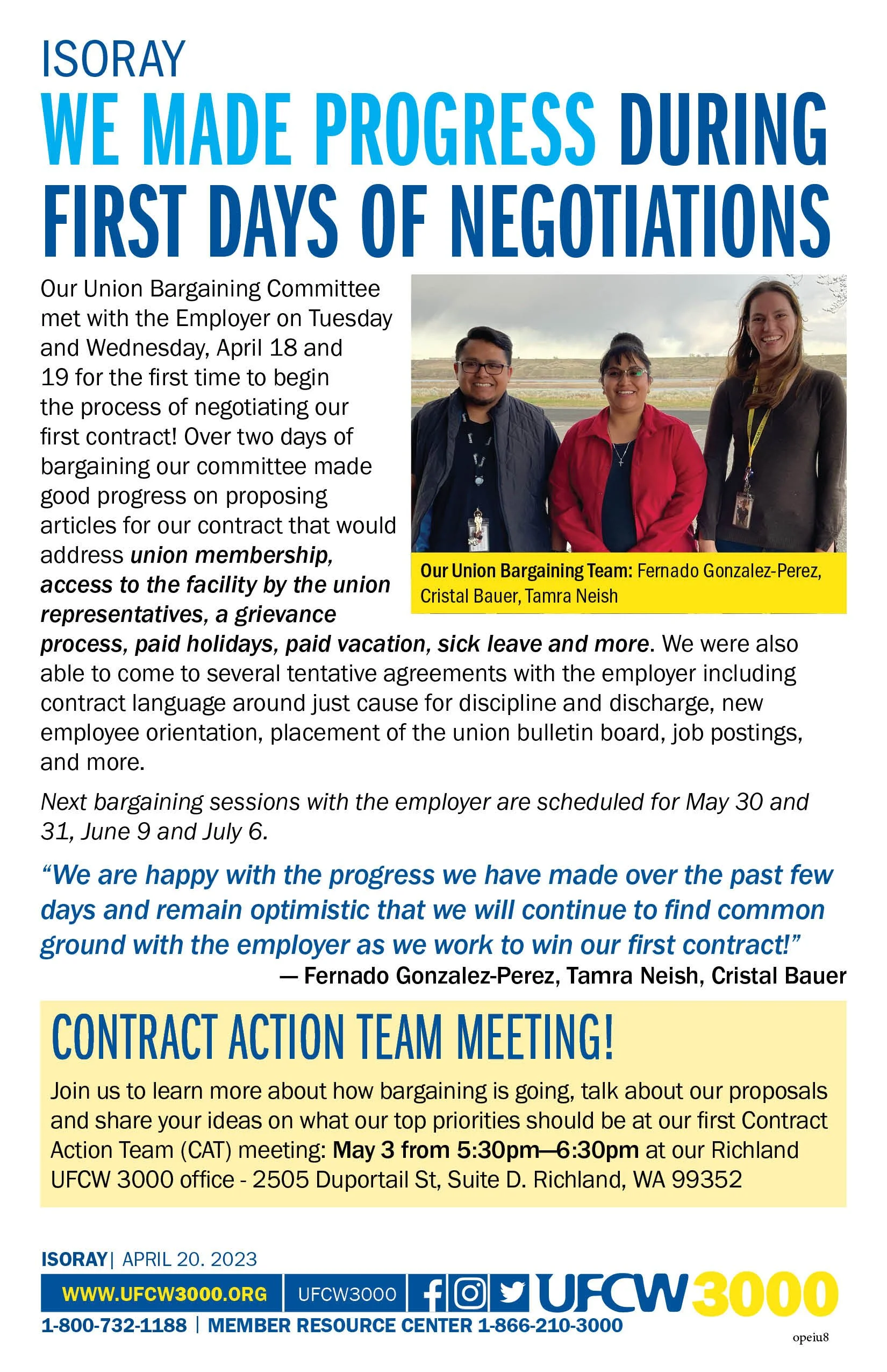 Isoray Bargaining Update